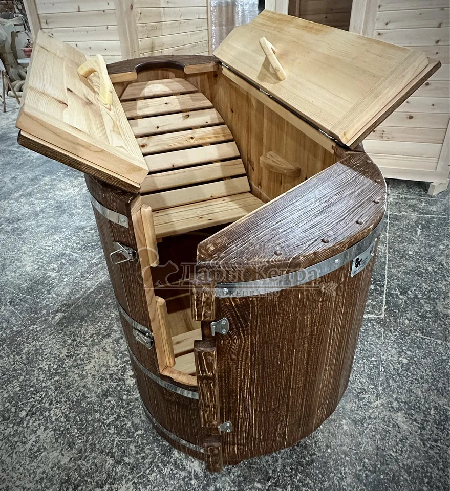 Кедровая бочка (фитобочка) «Брашированная»