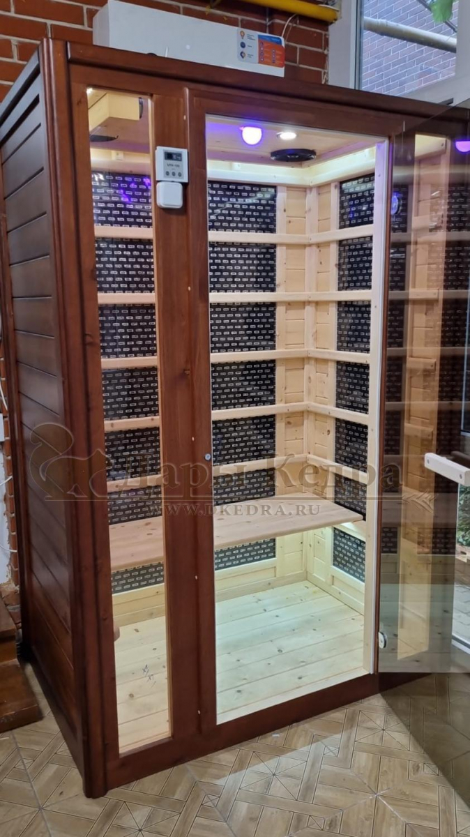 Двухместная инфракрасная сауна кабина из кедра с карбоновыми излучателями